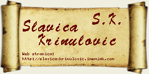 Slavica Krinulović vizit kartica